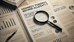 Magnifying glass highlighting documents with the text 'Kennedy Funding Ripoff Report,' representing an investigation into financial allegations.